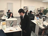 Appealing asian office babe gets sexually teased at work