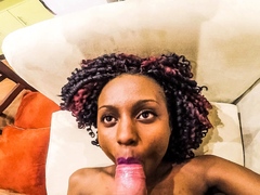 Real Ebony POV BJ in Amateur Casting