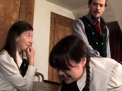 Teen brunette ass spanking
