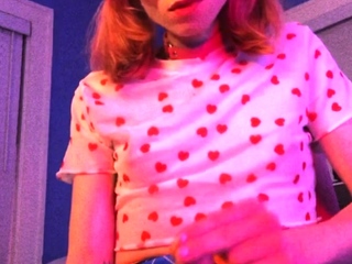 Blonde tranny shemale solo masturbation