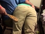 Erika spanked over the knee in her khakis